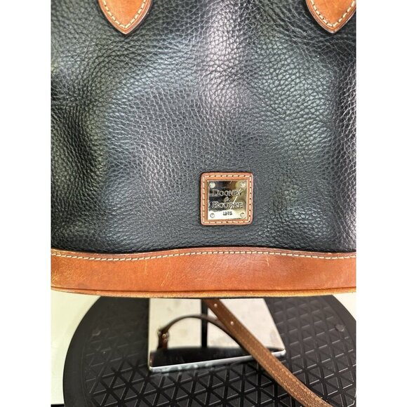 Dooney & Bourke Leather Satchel Bag All Weather Crossbody Bag Black - Picture 2 of 12